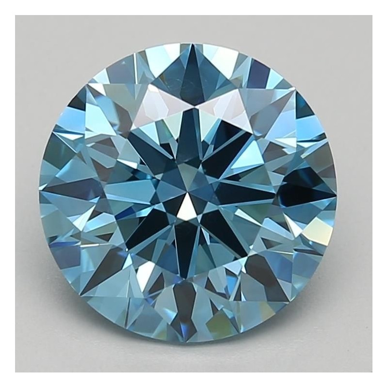 Diament laboratoryjny o barwie fantazyjnej szlif okrągły, 2.4ct, VVS2, Fancy Vivid Blue, IGI LG668414864
