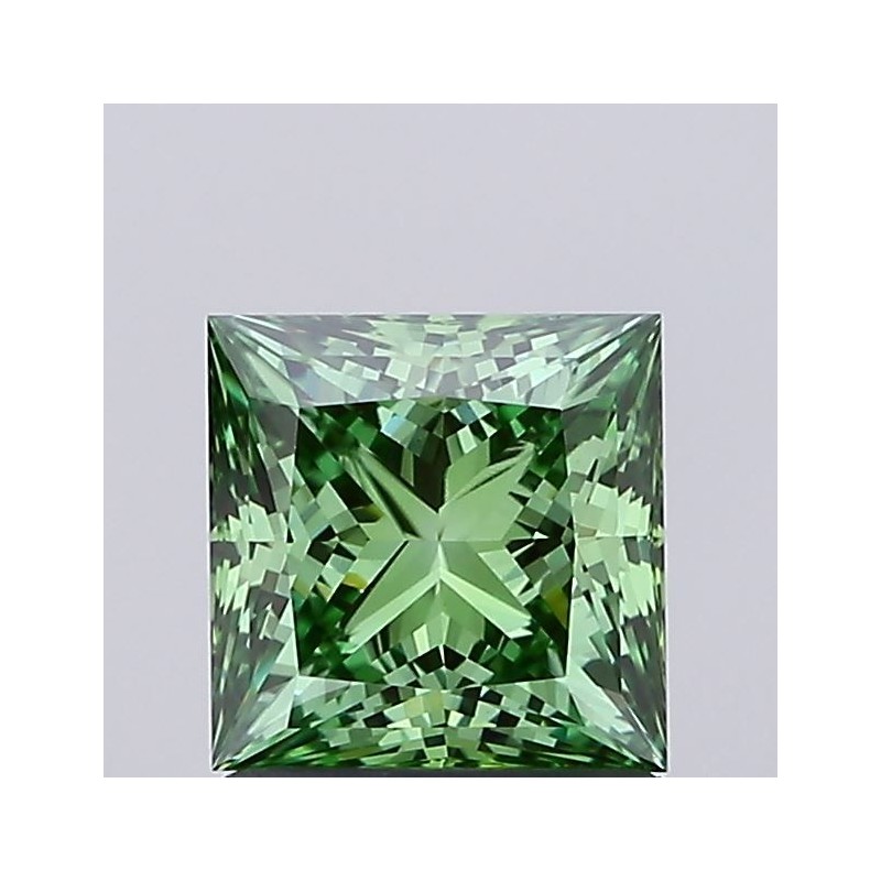 Diament laboratoryjny o barwie fantazyjnej szlif princess, 1.1ct, VVS2, Fancy Vivid Green, IGI LG724502175
