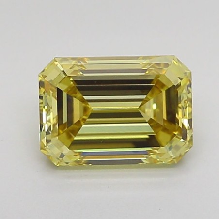 Diament laboratoryjny o barwie fantazyjnej szlif szmaragdowy, 1.5ct, VVS2, Fancy Intense Yellow, IGI LG720589184
