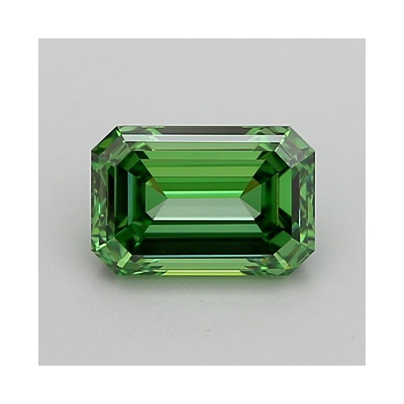 Diament laboratoryjny o barwie fantazyjnej szlif szmaragdowy, 1ct, VVS2, Fancy Vivid Green, IGI LG717598799