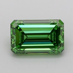 Diament laboratoryjny o barwie fantazyjnej szlif szmaragdowy, 1ct, VVS2, Fancy Vivid Green, IGI LG717598787