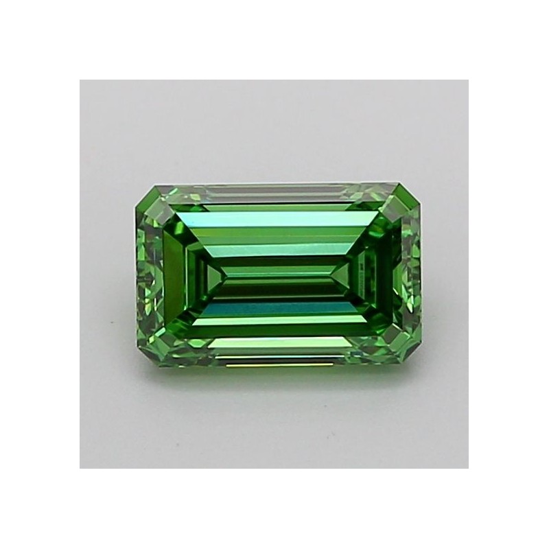 Diament laboratoryjny o barwie fantazyjnej szlif szmaragdowy, 1ct, VVS2, Fancy Vivid Green, IGI LG717598787