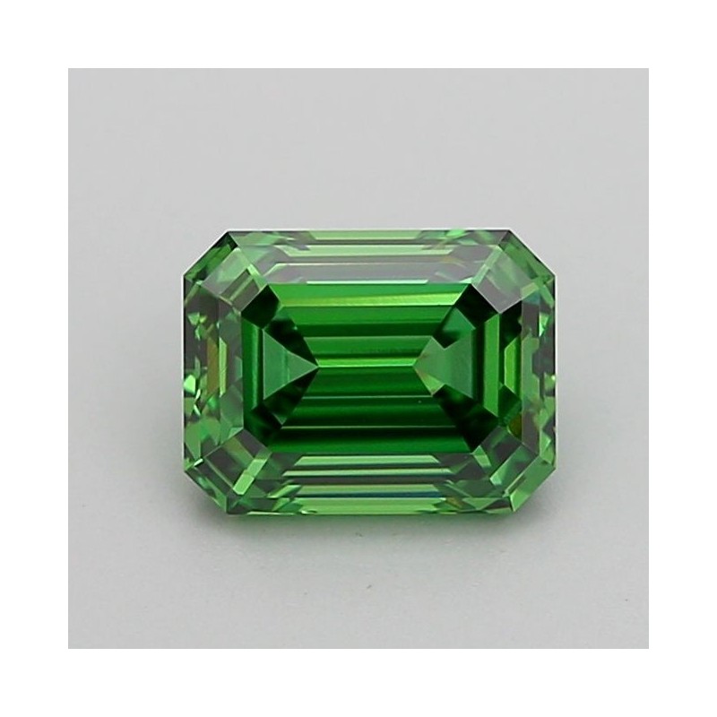 Diament laboratoryjny o barwie fantazyjnej szlif szmaragdowy, 1ct, VVS2, Fancy Vivid Green, IGI LG717598795
