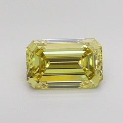 Diament laboratoryjny o barwie fantazyjnej szlif szmaragdowy, 1.63ct, VVS2, Fancy Intense Yellow, IGI LG720589183