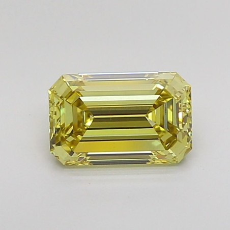 Diament laboratoryjny o barwie fantazyjnej szlif szmaragdowy, 1.63ct, VVS2, Fancy Intense Yellow, IGI LG720589183