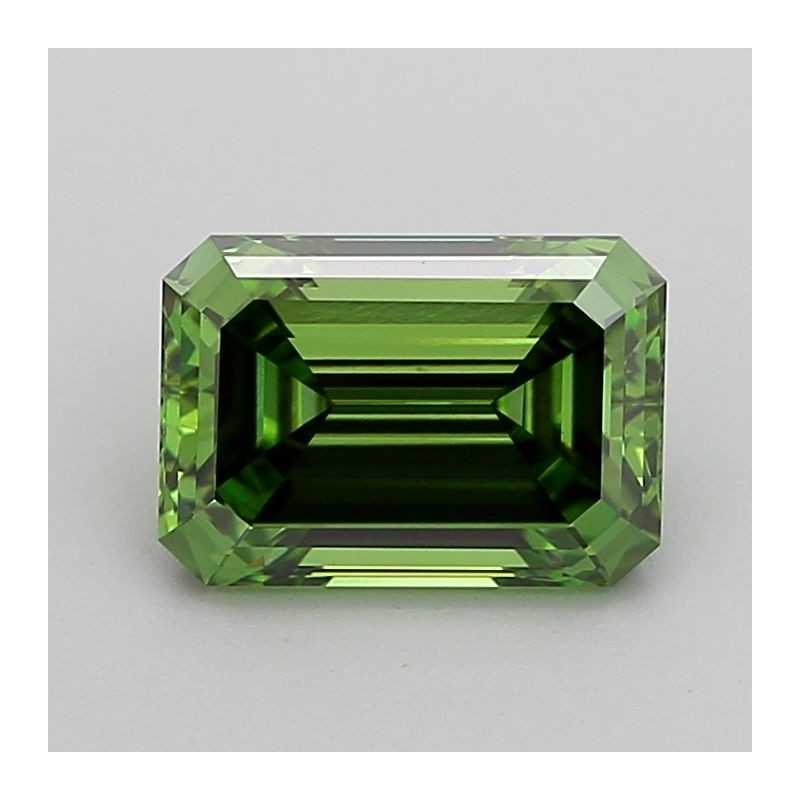 Diament laboratoryjny o barwie fantazyjnej szlif szmaragdowy, 1.48ct, VVS2, Fancy Vivid Green, IGI LG717598797