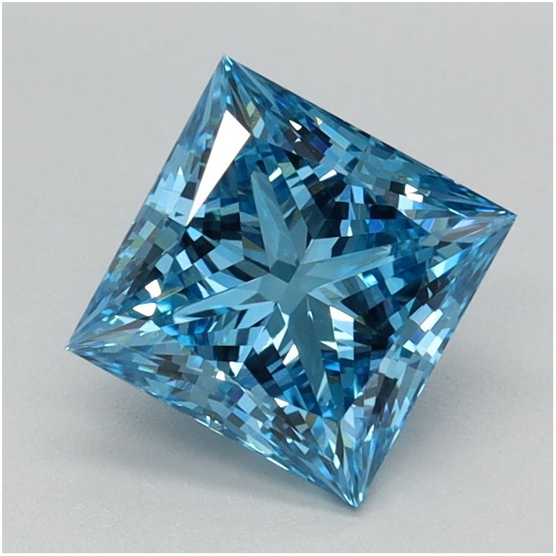 Diament laboratoryjny o barwie fantazyjnej szlif princess, 1.12ct, VVS2, Fancy Vivid Blue, IGI LG666441824
