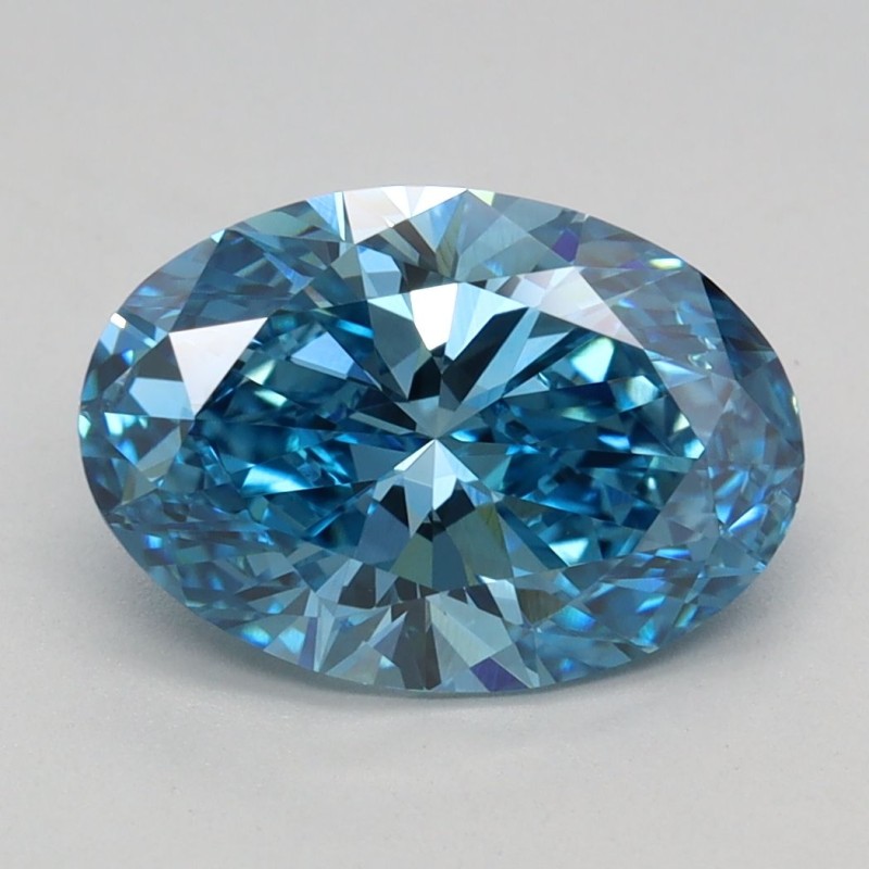 Diament laboratoryjny o barwie fantazyjnej szlif owalny, 2.1ct, VVS2, Fancy Vivid Blue, IGI LG682505278