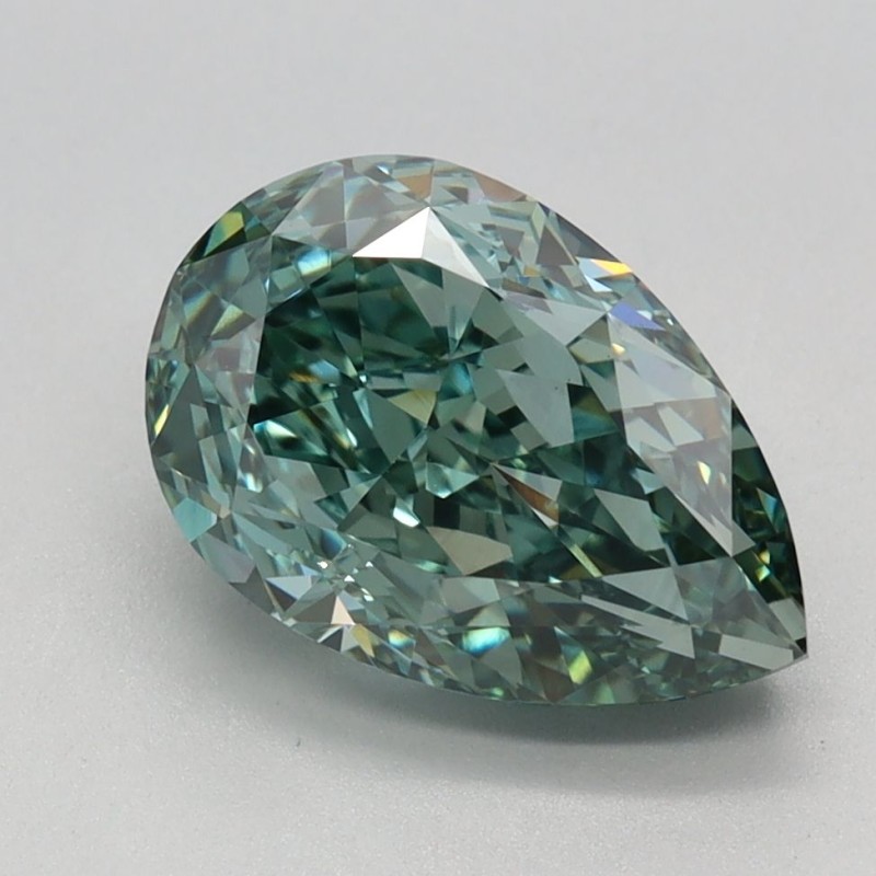Diament laboratoryjny o barwie fantazyjnej szlif gruszkowy, 2.59ct, VVS2, Fancy Vivid Green, IGI LG640410113