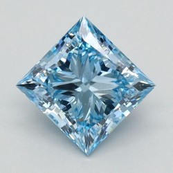 Diament laboratoryjny o barwie fantazyjnej szlif princess, 0.84ct, VVS2, Fancy Vivid Blue, IGI LG626424631