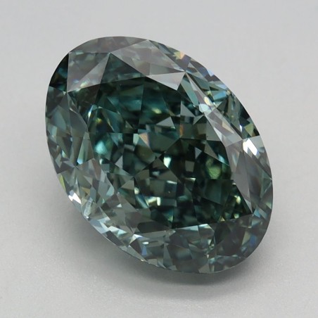 Diament laboratoryjny o barwie fantazyjnej szlif owalny, 2.64ct, VVS2, Fancy Vivid Green, IGI LG653439379
