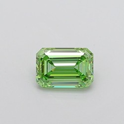 Diament laboratoryjny o barwie fantazyjnej szlif szmaragdowy, 1.04ct, VVS2, Fancy Vivid Green, IGI LG726524534