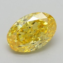 Diament laboratoryjny o barwie fantazyjnej szlif owalny, 0.7ct, VVS1, Fancy Vivid Yellow, IGI LG640445933