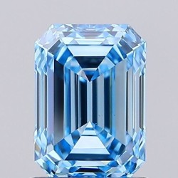 Diament laboratoryjny o barwie fantazyjnej szlif szmaragdowy, 1.01ct, VVS2, Fancy Vivid Blue, IGI LG735553084