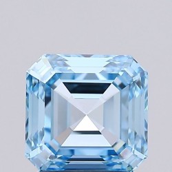 Diament laboratoryjny o barwie fantazyjnej Asscher, 1.5ct, VVS2, Fancy Vivid Blue, IGI LG728580331