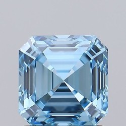 Diament laboratoryjny o barwie fantazyjnej Asscher, 1.12ct, VVS1, Fancy Vivid Blue, IGI LG728577398