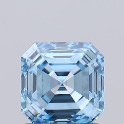 Diament laboratoryjny o barwie fantazyjnej Asscher, 1.27ct, VVS1, Fancy Vivid Blue, IGI LG739526895
