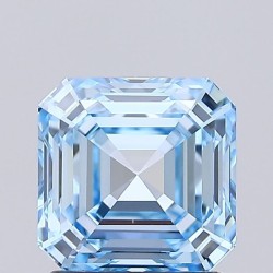 Diament laboratoryjny o barwie fantazyjnej Asscher, 1.54ct, VVS2, Fancy Vivid Blue, IGI LG737555909