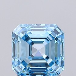 Diament laboratoryjny o barwie fantazyjnej Asscher, 1.1ct, IF, Fancy Vivid Blue, IGI LG737530272