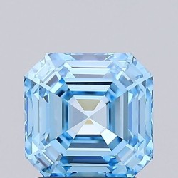 Diament laboratoryjny o barwie fantazyjnej Asscher, 1.51ct, VVS2, Fancy Vivid Blue, IGI LG737502824