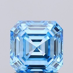 Diament laboratoryjny o barwie fantazyjnej Asscher, 1.5ct, VVS2, Fancy Vivid Blue, IGI LG735553083