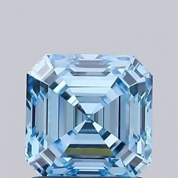 Diament laboratoryjny o barwie fantazyjnej Asscher, 1ct, VVS1, Fancy Vivid Blue, IGI LG737502807