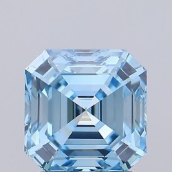 Diament laboratoryjny o barwie fantazyjnej Asscher, 1.71ct, VVS2, Fancy Vivid Blue, IGI LG726549769