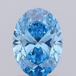 Diament laboratoryjny o barwie fantazyjnej szlif owalny, 1.18ct, VVS1, Fancy Vivid Blue, IGI LG692513344