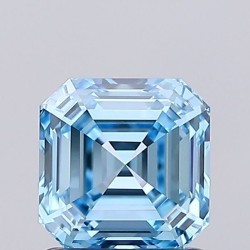 Diament laboratoryjny o barwie fantazyjnej Asscher, 1.03ct, VVS1, Fancy Vivid Blue, IGI LG737502802