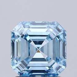 Diament laboratoryjny o barwie fantazyjnej Asscher, 1.51ct, VVS2, Fancy Vivid Blue, IGI LG732529635
