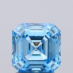 Diament laboratoryjny o barwie fantazyjnej Asscher, 1.83ct, VVS1, Fancy Vivid Blue, IGI LG692513340