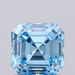 Diament laboratoryjny o barwie fantazyjnej Asscher, 1ct, VVS1, Fancy Vivid Blue, IGI LG735553082