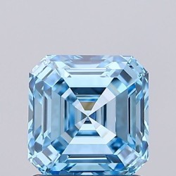 Diament laboratoryjny o barwie fantazyjnej Asscher, 1.08ct, VVS1, Fancy Vivid Blue, IGI LG737502812