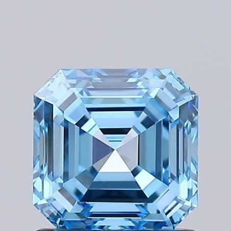 Diament laboratoryjny o barwie fantazyjnej Asscher, 1.1ct, VVS2, Fancy Vivid Blue, IGI LG720565964