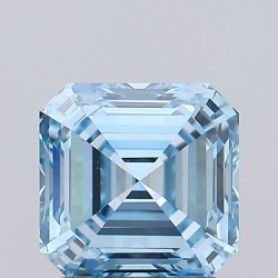 Diament laboratoryjny o barwie fantazyjnej Asscher, 1.48ct, VVS2, Fancy Vivid Blue, IGI LG728577397