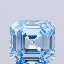 Diament laboratoryjny o barwie fantazyjnej Asscher, 1.08ct, VVS2, Fancy Vivid Blue, IGI LG732510092