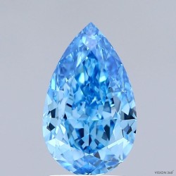 Diament laboratoryjny o barwie fantazyjnej szlif gruszkowy, 2.09ct, VVS2, Fancy Vivid Blue, IGI LG737555877