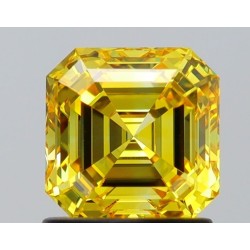 Diament laboratoryjny o barwie fantazyjnej Asscher, 1.3ct, VVS2, Fancy Vivid Yellow, IGI LG645407460