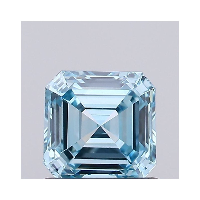 Diament laboratoryjny o barwie fantazyjnej Asscher, 0.85ct, VVS2, Fancy Intense Greenish Blue, IGI LG738502615