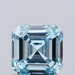 Diament laboratoryjny o barwie fantazyjnej Asscher, 0.85ct, VVS2, Fancy Intense Greenish Blue, IGI LG738502610