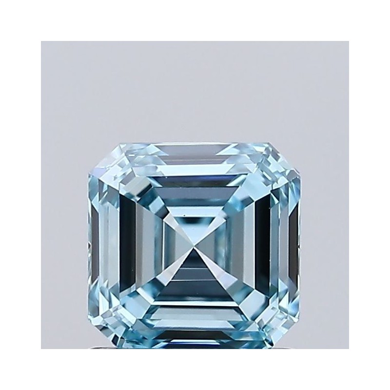 Diament laboratoryjny o barwie fantazyjnej Asscher, 0.85ct, VVS2, Fancy Intense Greenish Blue, IGI LG738502610