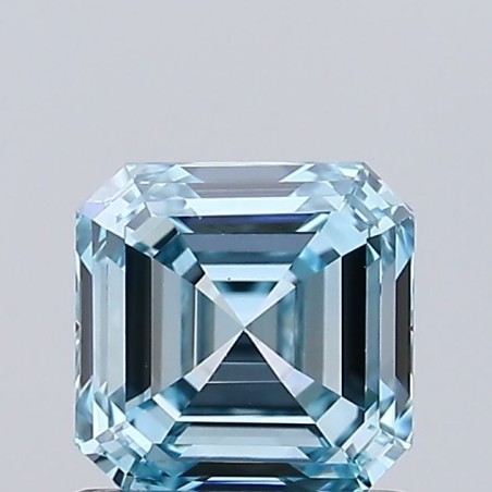 Diament laboratoryjny o barwie fantazyjnej Asscher, 0.85ct, VVS2, Fancy Intense Greenish Blue, IGI LG738502610