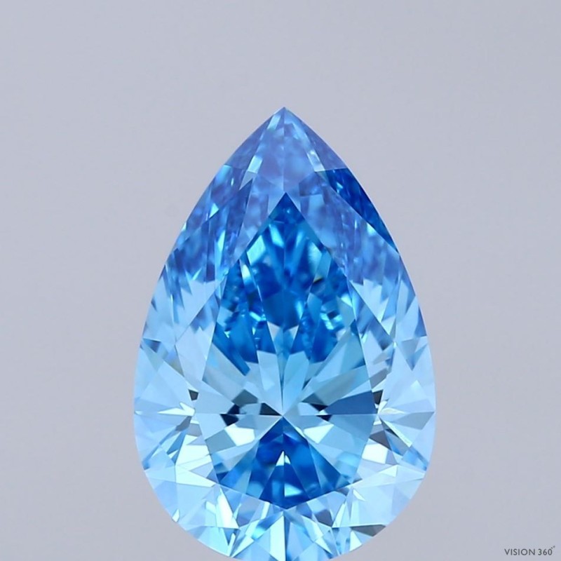 Diament laboratoryjny o barwie fantazyjnej szlif gruszkowy, 3ct, VVS2, Fancy Vivid Blue, IGI LG713574943 Diament laboratoryjny o barwie fantazyjnej szlif gruszkowy, 3ct, VVS2, Fancy Vivid Blue, IGI LG713574943