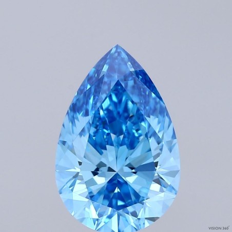 Diament laboratoryjny o barwie fantazyjnej szlif gruszkowy, 3ct, VVS2, Fancy Vivid Blue, IGI LG713574943