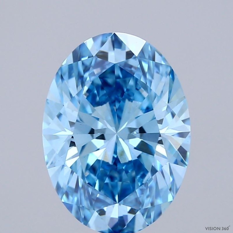 Diament laboratoryjny o barwie fantazyjnej szlif owalny, 2.84ct, VVS2, Fancy Vivid Blue, IGI LG711529520
