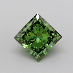 Diament laboratoryjny o barwie fantazyjnej szlif princess, 1.87ct, VVS2, Fancy Vivid Green, IGI LG717598816