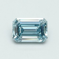 Diament laboratoryjny o barwie fantazyjnej szlif szmaragdowy, 0.91ct, VVS2, Fancy Intense Greenish Blue, IGI LG532247756