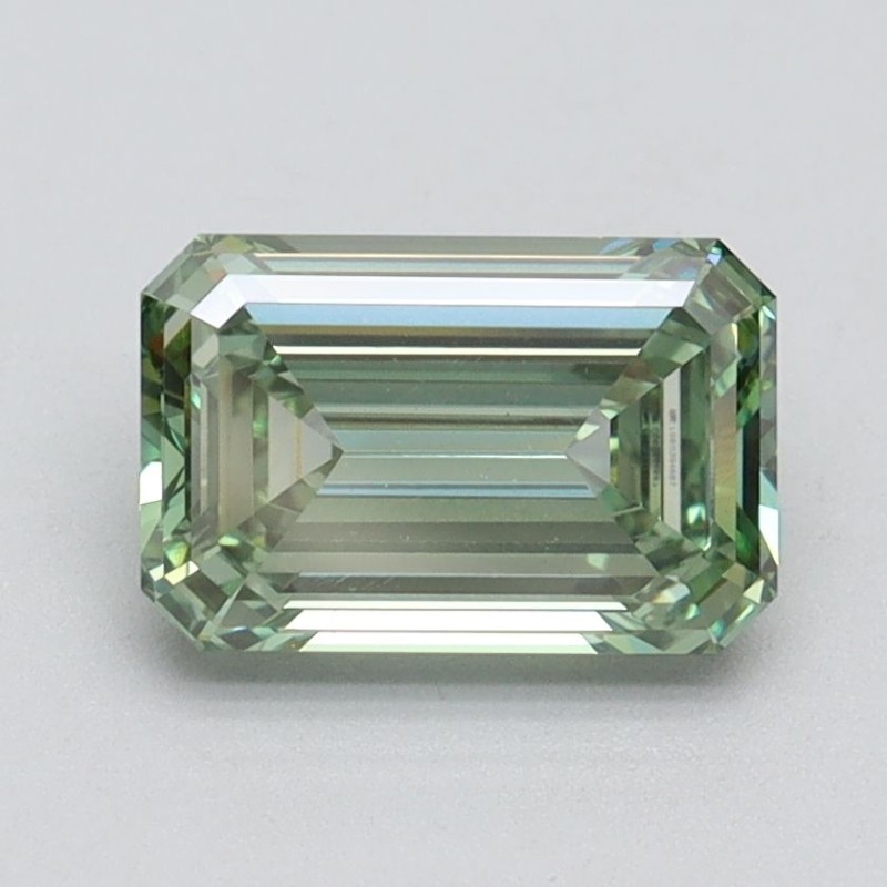 Diament laboratoryjny o barwie fantazyjnej szlif szmaragdowy, 1.51ct, VVS2, Fancy Intense Green, IGI LG611394687