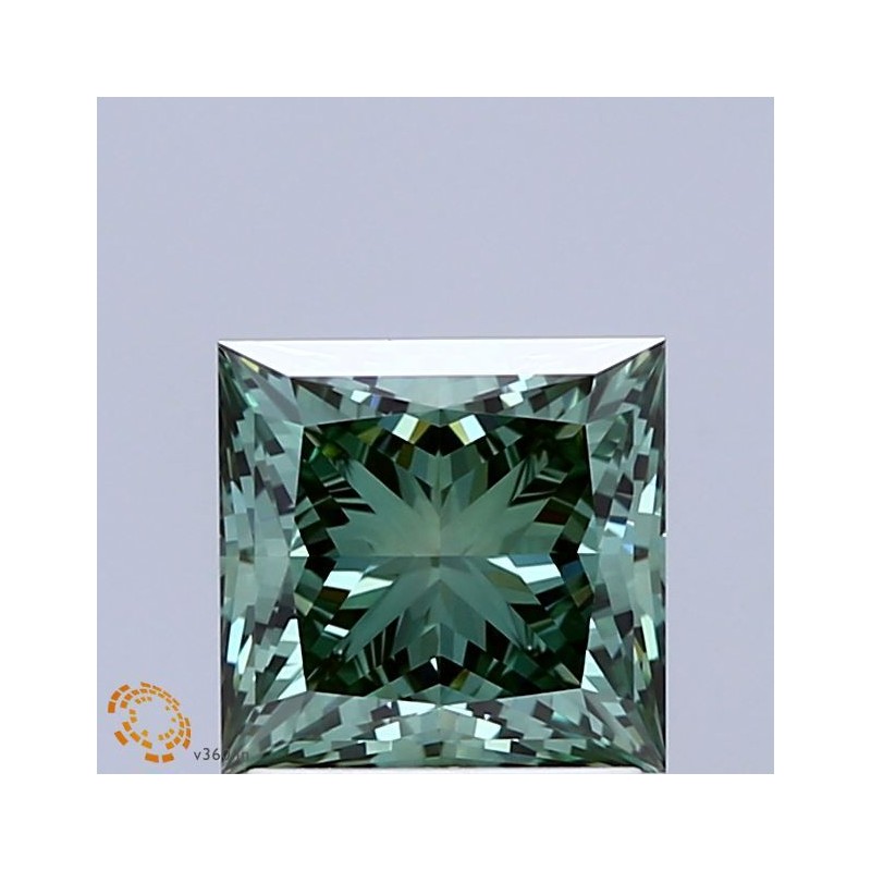 Diament laboratoryjny o barwie fantazyjnej szlif princess, 1.77ct, VVS2, Fancy Vivid Green, IGI LG715553692
