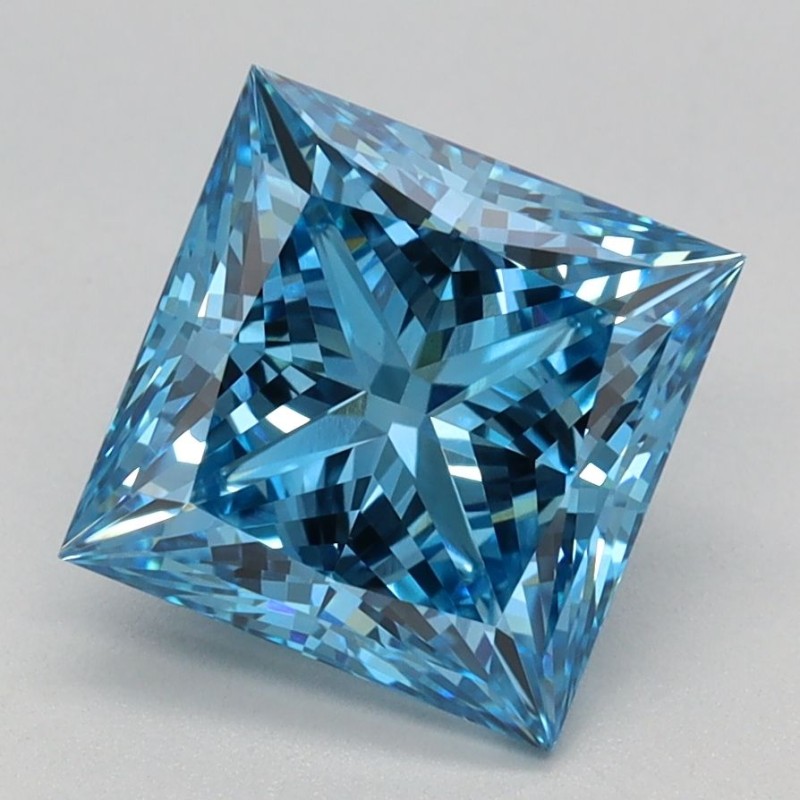 Diament laboratoryjny o barwie fantazyjnej szlif princess, 2.08ct, VVS2, Fancy Vivid Blue, IGI LG660472783